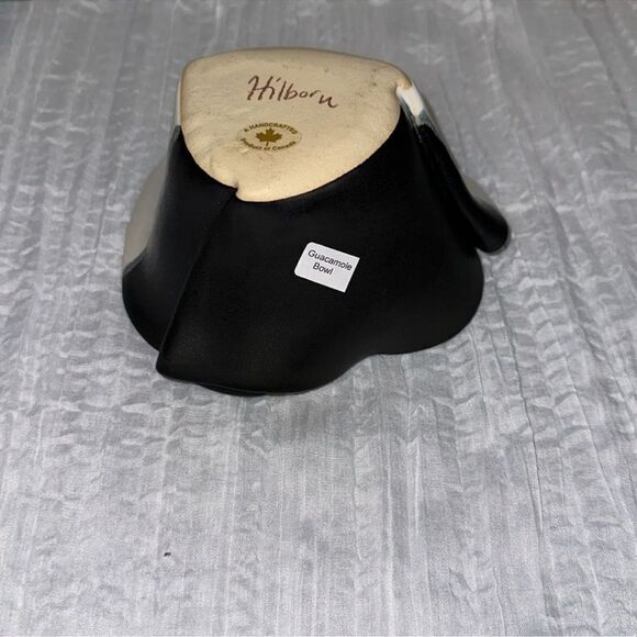 Handcrafted Stoneware Ivory Black Guacamole Bowl - Picture 6 of 6